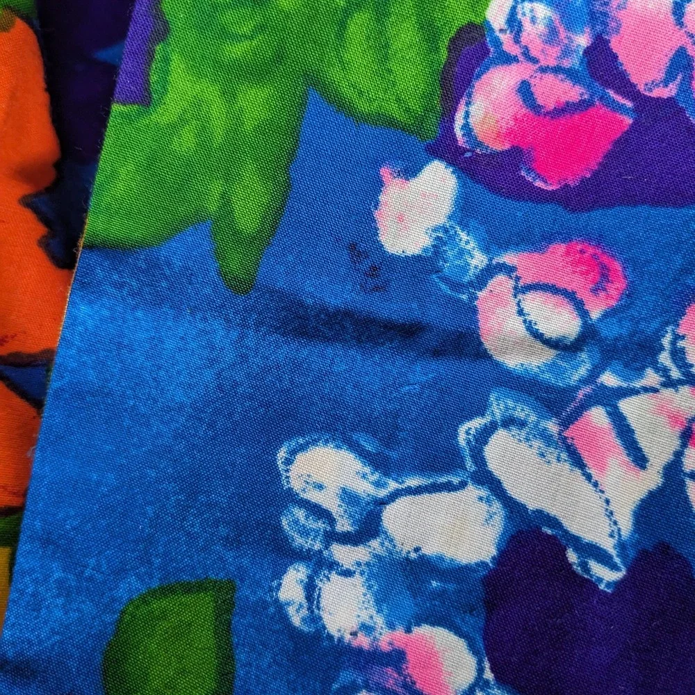 Handmade Vintage 70s Psychedelic Floral Palazzo Jumpsuit XS Mod Wide Leg